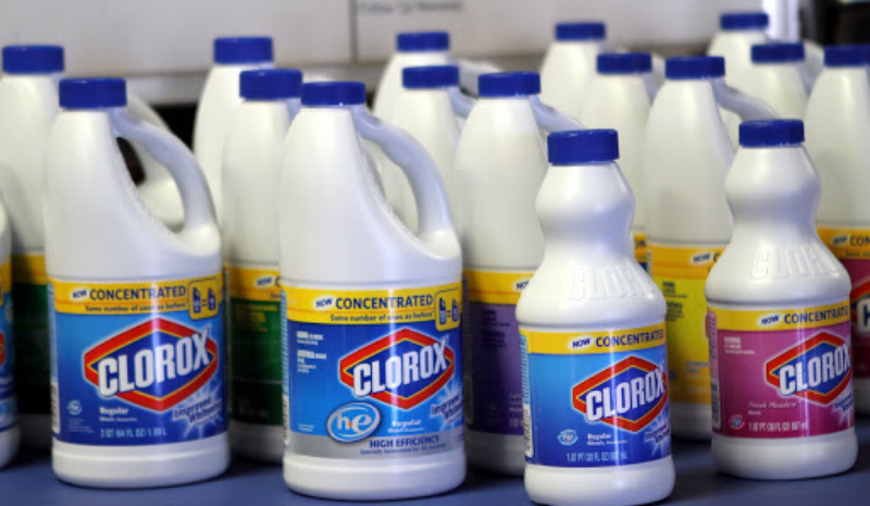 A lot of bottles of bleach