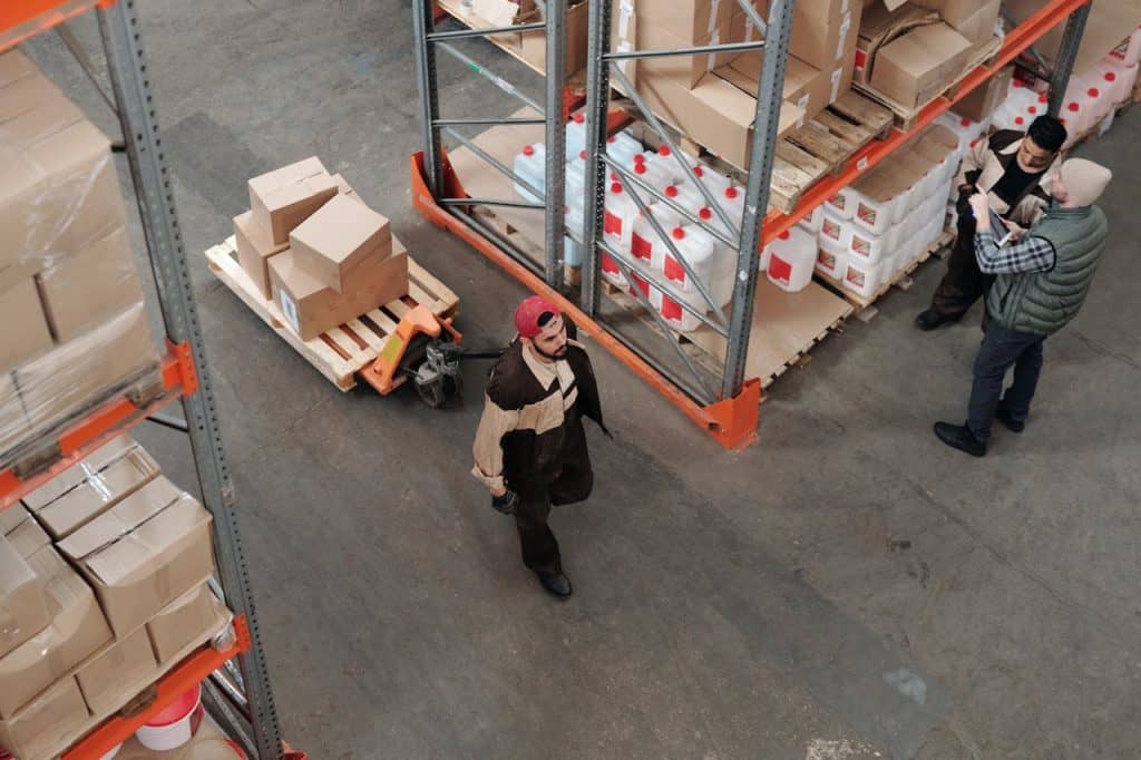 People working in a storage facility