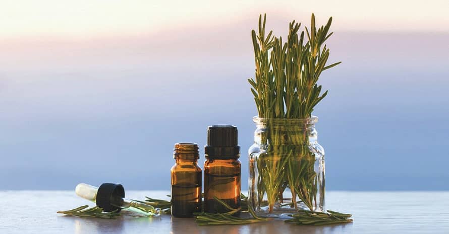 Lemongrass oil and rosemary oil