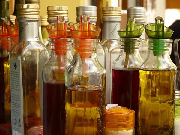 Vinegar in the bottles