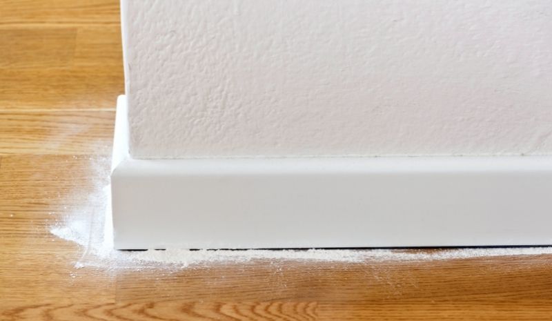 boric acid powder around the baseboard