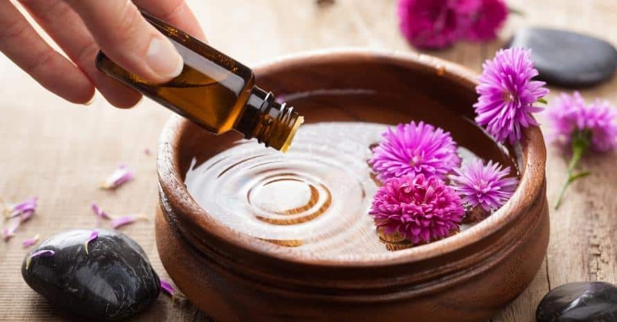 essential oil into bowl