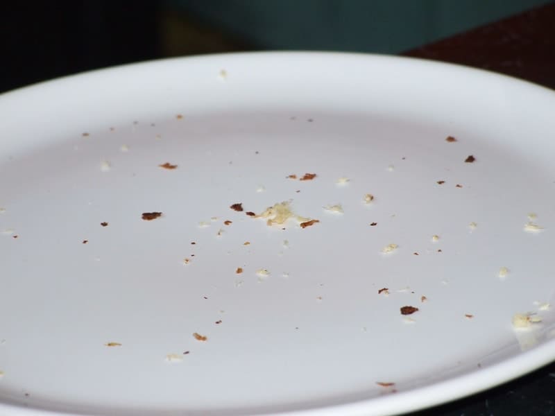 food crumbs on a plate