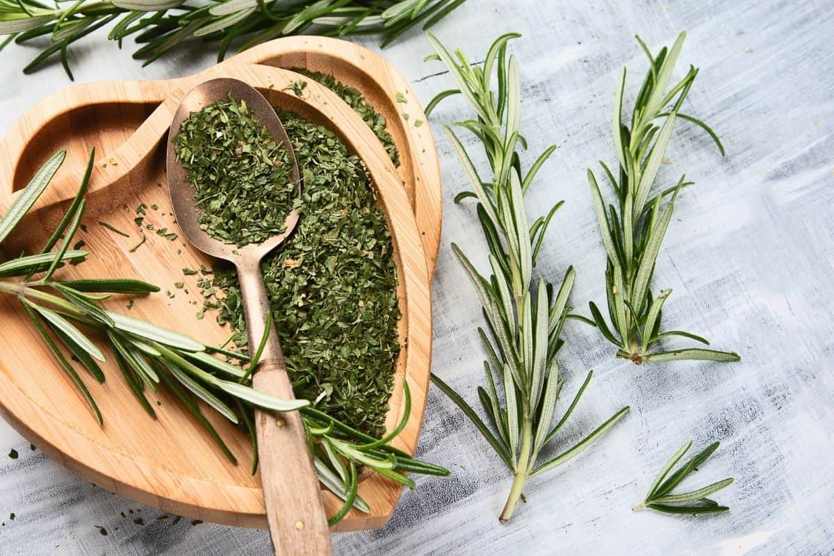 rosemary on a plate
